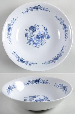 Blue Meissen 9" Round Vegetable Bowl