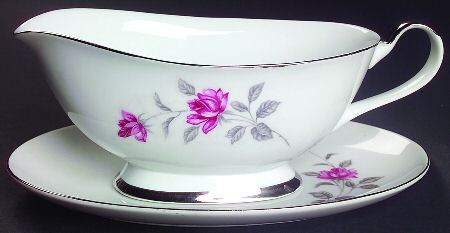 Enchanted Rose Gravy Boat & Underplate/Relish