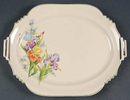 Iris Bouquet 13" Oval Serving Platter
