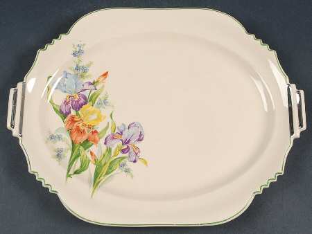 Iris Bouquet 11" Oval Serving Platter