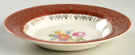 Meissen Rose Rim Soup Bowl