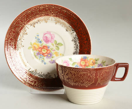 Meissen Rose Flat Cup & Saucer Set