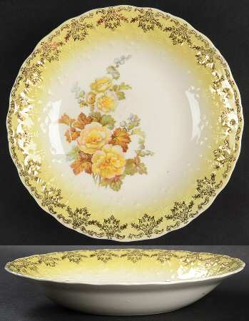 Rose of Sharon Yellow Coupe Soup Bowl