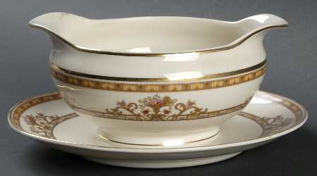 Moresque Gravy Boat with Attached Underplate