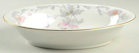 Pastelle (White Background) 9" Oval Vegetable Bowl