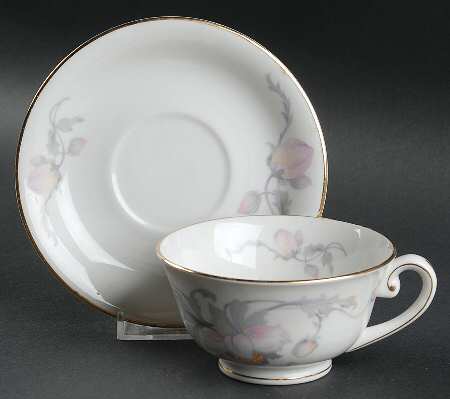 Pastelle (White Background) Footed Cup & Saucer Set