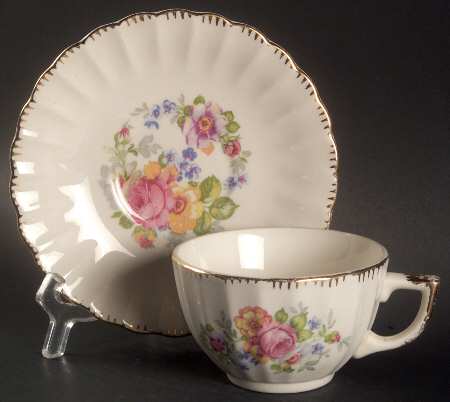 American Rose Flat Cup & Saucer Set