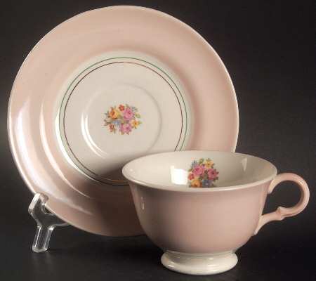 Blush Cotillion Pink Footed Cup & Saucer Set