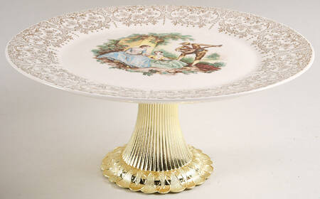 China d'Or (Filigree 1TS284) Cake Stand with 4"-5" Metal Pedestal  Hc