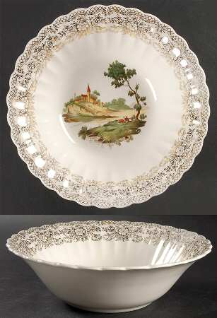 Chateau France (Filigree 1KS518) 9" Round Vegetable Bowl by Limoges-American