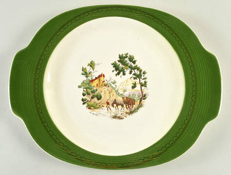 Chateau France Forest Green (TS562) 14" Oval Serving Platter