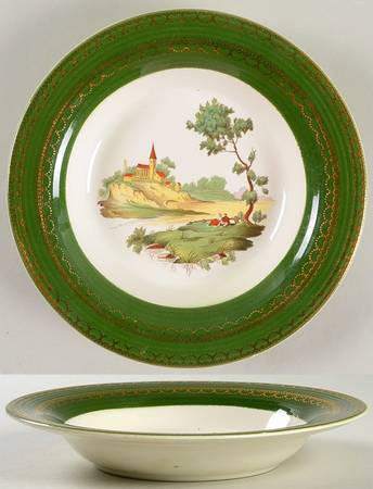 Chateau France Forest Green (TS562) Rim Soup Bowl