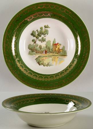 Chateau France Forest Green (TS562) Rim Fruit/Dessert (Sauce) Bowl