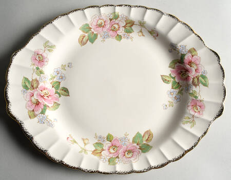 China Rose (Scalloped) 13" Oval Serving Platter by Limoges-American