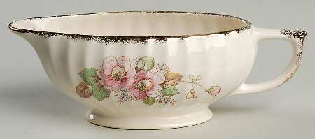 China Rose (Scalloped) Gravy Boat