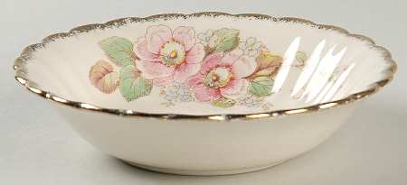China Rose (Scalloped) Fruit/Dessert (Sauce) Bowl by Limoges-American