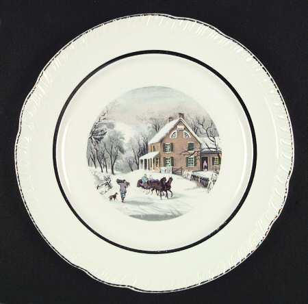 Currier and Ives (Semi-Scalloped) Dinner Plate