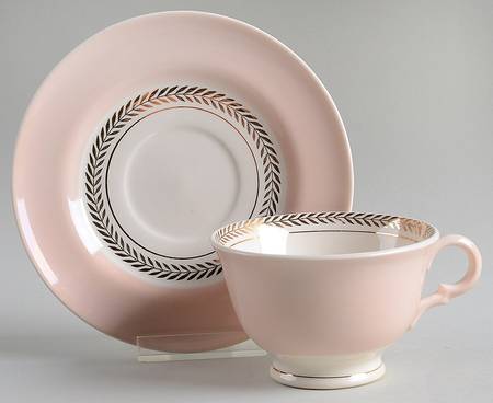 Diploma Coral Pink Footed Cup & Saucer Set