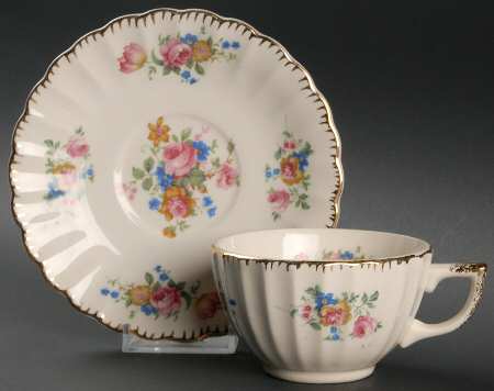 English Rose Flat Cup & Saucer Set