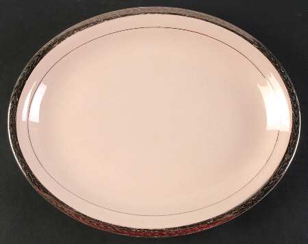 Etched Platinum (On Edge) 11" Oval Serving Platter