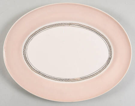 Federal Coral Pink 13" Oval Serving Platter
