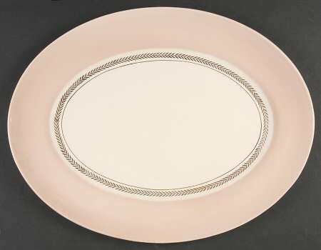 Federal Coral Pink 15" Oval Serving Platter
