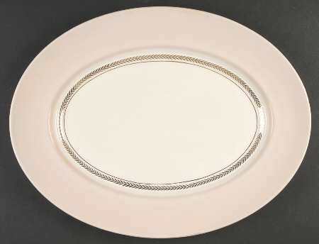 Federal Coral Pink 16" Oval Serving Platter
