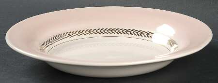 Federal Coral Pink Rim Soup Bowl