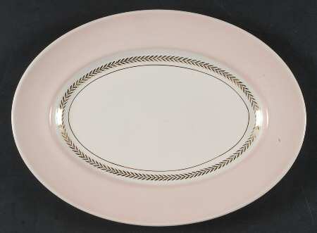 Federal Coral Pink 11" Oval Serving Platter