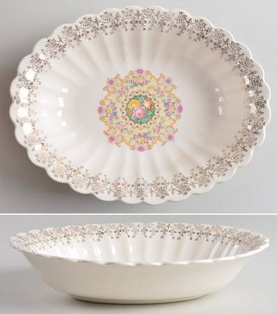 Good Housekeeping (Rim, Light Cream) 9" Oval Vegetable Bowl