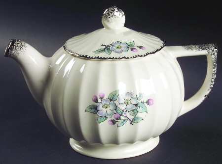 Grey Blossom Teapot & Lid