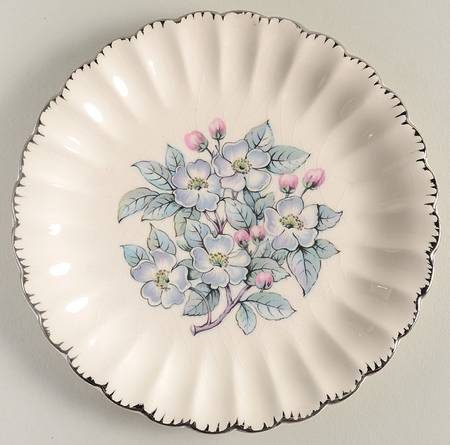 Grey Blossom Bread & Butter Plate