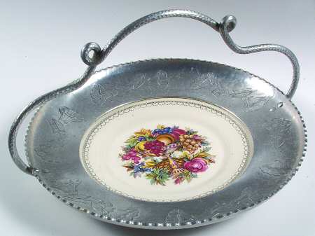 Imperial Victorian Dinner Plate with Metal Handled Rim