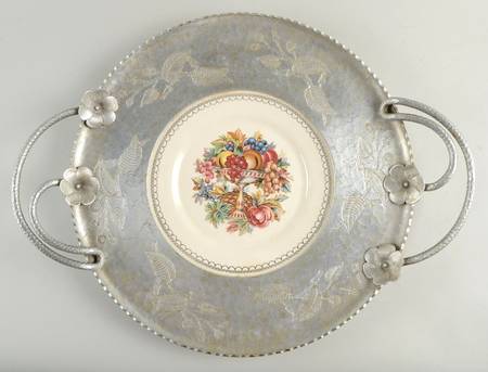 Imperial Victorian Luncheon Plate with Metal Handled Rim