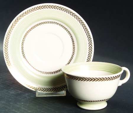 Lyceum Green Footed Cup & Saucer Set