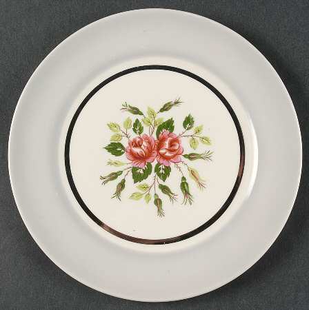 Marsh Rose Cotillion Gray Bread & Butter Plate by Limoges-American