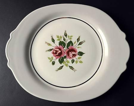 Marsh Rose Cotillion Gray 15" Oval Serving Platter