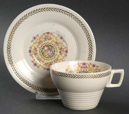 Melody Flat Cup & Saucer Set by Limoges-American