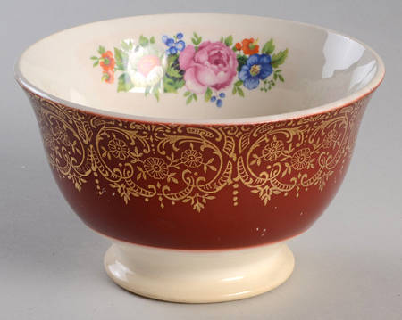 Meissen Rose Red Open Sugar Bowl