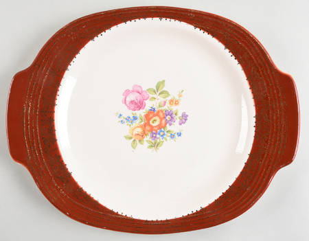 Meissen Rose Red 15" Oval Serving Platter
