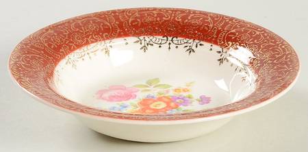 Meissen Rose Red Fruit/Dessert (Sauce) Bowl