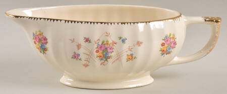 New Princess (Scalloped, Gold Trim) Gravy Boat