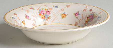 New Princess (Smooth, Ridges, Yellow Trim) Rim Fruit/Dessert (Sauce) Bowl