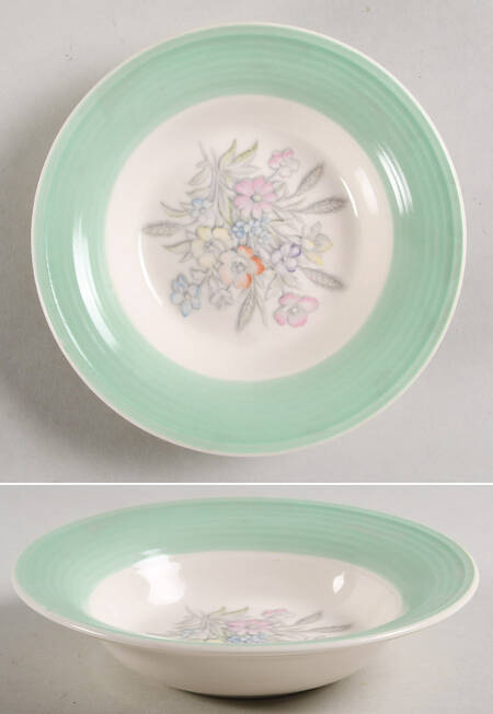 Oslo Green Rim Fruit/Dessert (Sauce) Bowl