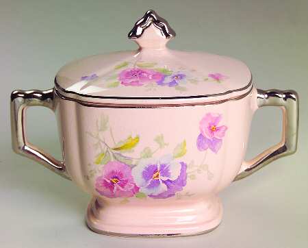 The Pansy (Glo Peach) Sugar Bowl & Lid
