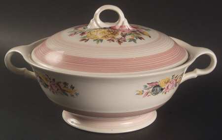 Pompadour Rose Round Covered Vegetable