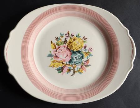 Pompadour Rose Handled Cake Plate