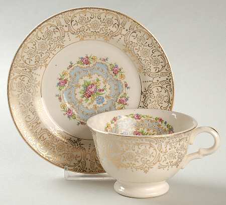 Royal Lyric Footed Cup & Saucer Set by Limoges-American