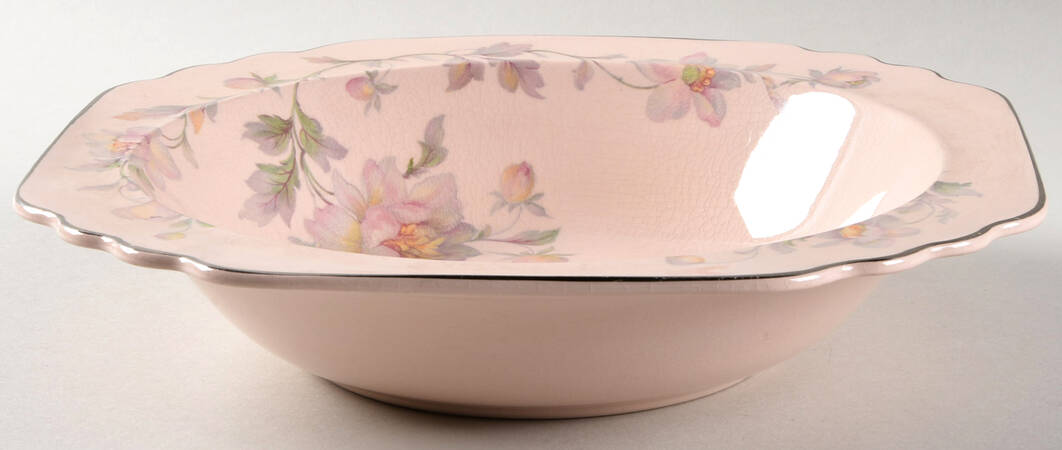 Silver Moon Pink Background 9" Round Vegetable Bowl
