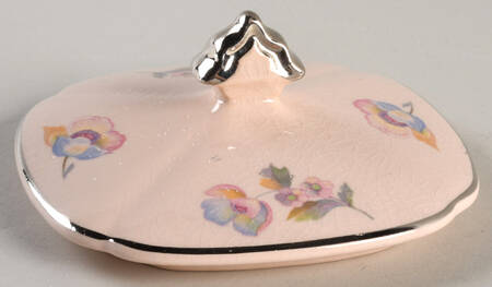 Silver Moon Pink Background Lid for Sugar Bowl